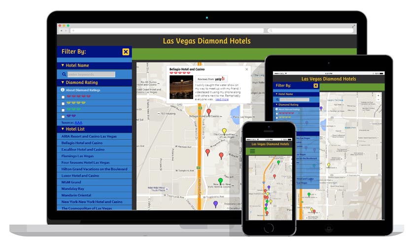 Las Vegas Diamond Hotels Map